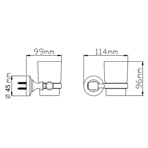 Стакан настенный Potato P1806BL черный