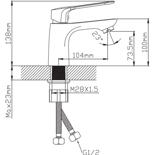 Смеситель для раковины Эверест B10-15319 серый