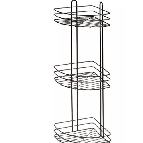 Полка угловая 3-х ярусная Potato P2807-3 на присосках, черный