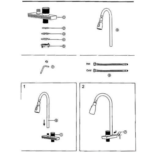Смеситель для кухни LEDEME L74198B из нержавеющей стали с каскадным душем