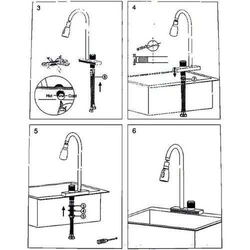 Смеситель для кухни LEDEME L74198B из нержавеющей стали с каскадным душем