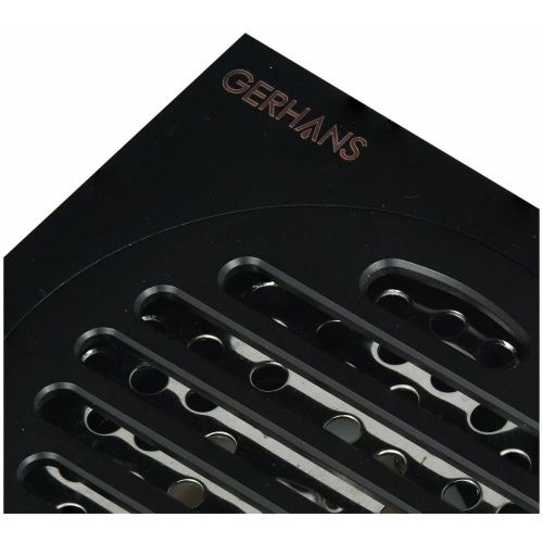 Трап для душа GERHANS K80510B-10 черный c горизонтальным выходом сухой затвор 100х100 мм