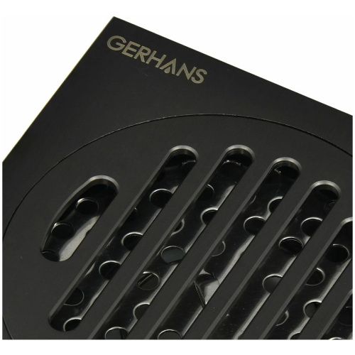 Трап для душа GERHANS K81510U-10 графит c вертикальным выходом сухой затвор 100х100 мм