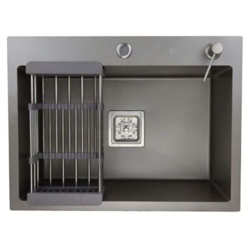 Мойка для кухни врезная Агата C6050-АS сатин из нержавеющей стали, 60*50 см с сифоном, коландером, дозатором