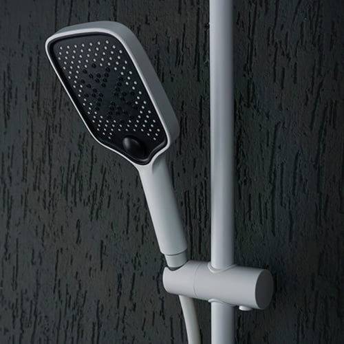 Душевая система Dikalan D99088-W встроенный излив, верхний душ, 2 лейки, белая, с LED-дисплеем