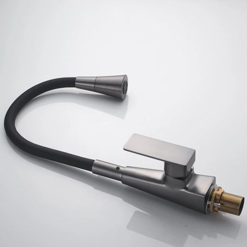 Смеситель для кухни Shevanik S543T-3 гибкий излив, оружейная сталь