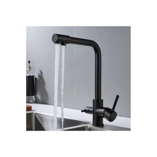 Смеситель для кухни Shevanik S328H с подключением фильтра питьевой воды, черный