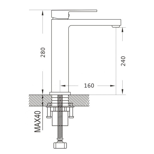 Смеситель для раковины Shevanik S9611T оружейная сталь