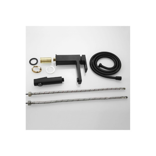 Смеситель для раковины Shevanik S8271H с гигиеническим душем, черный