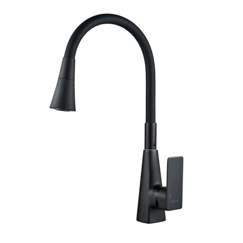 Смеситель для кухни Shevanik S543H-3 гибкий излив, черный