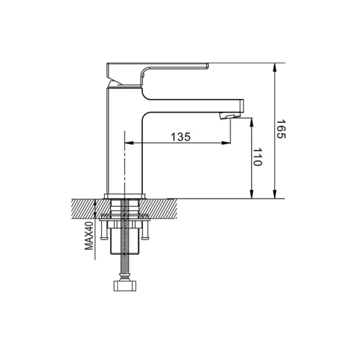 Смеситель для раковины Shevanik S8271T с гигиеническим душем, оружейная сталь