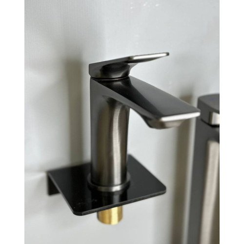 Смеситель для раковины Shevanik S9101T оружейная сталь