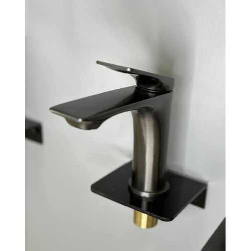 Смеситель для раковины Shevanik S9101T оружейная сталь