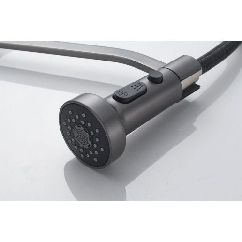 Смеситель для кухни Shevanik S963T гибкий излив, оружейная сталь