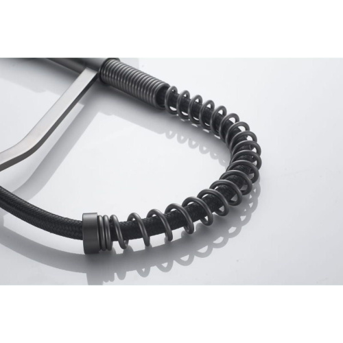 Смеситель для кухни Shevanik S963T гибкий излив, оружейная сталь