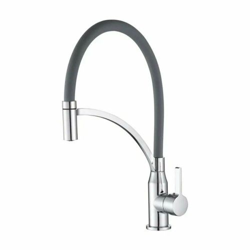 Смеситель для кухни Shevanik S643-9 с гибким изливом серый