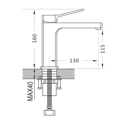 Смеситель для раковины Shevanik S9901H черный