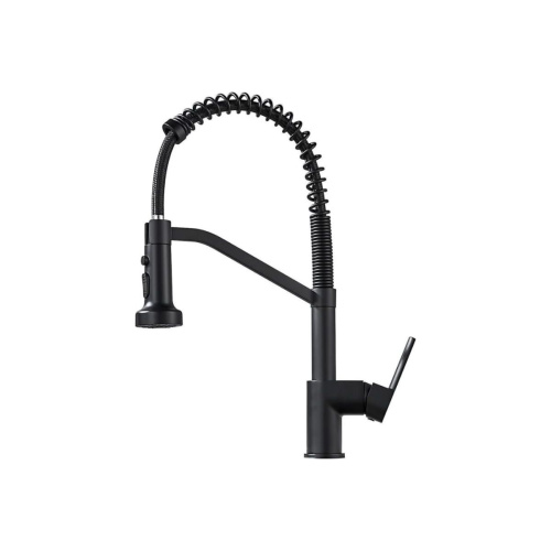Смеситель для кухни Shevanik S963H гибкий излив, черный