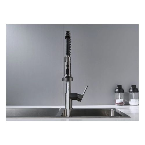 Смеситель для кухни Shevanik S963H гибкий излив, черный