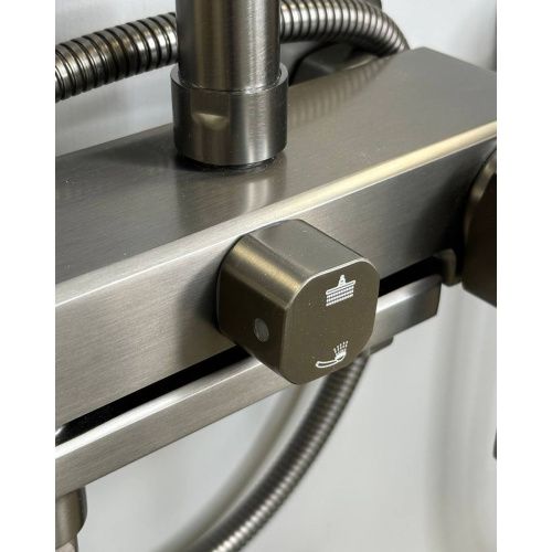 Душевая система Shevanik S8236T оружейная сталь