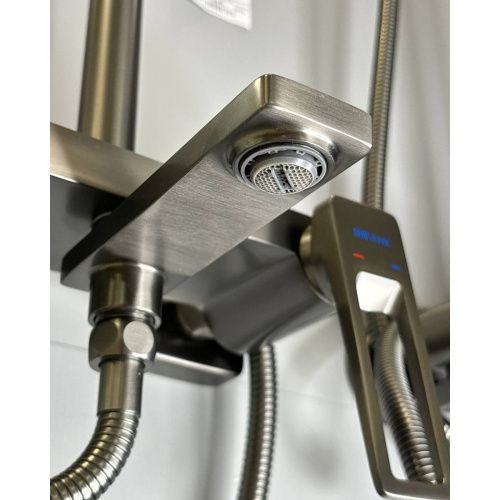 Душевая система Shevanik S8236T оружейная сталь