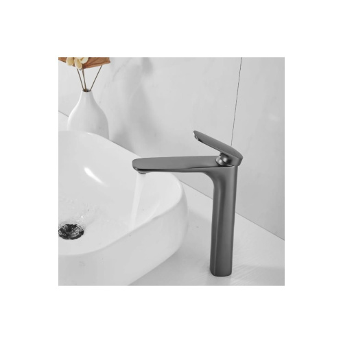 Смеситель для раковины Shevanik S8511T высокий, оружейная сталь