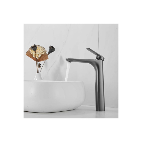 Смеситель для раковины Shevanik S8511T высокий, оружейная сталь