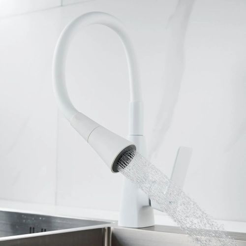 Смеситель для кухни Shevanik S543C-1 гибкий излив, белый