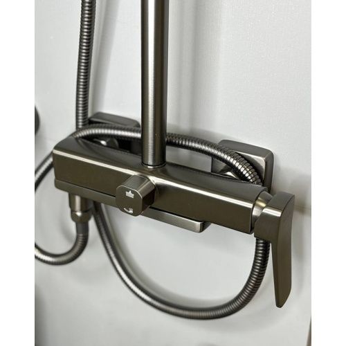 Душевая система Shevanik S9136T оружейная сталь