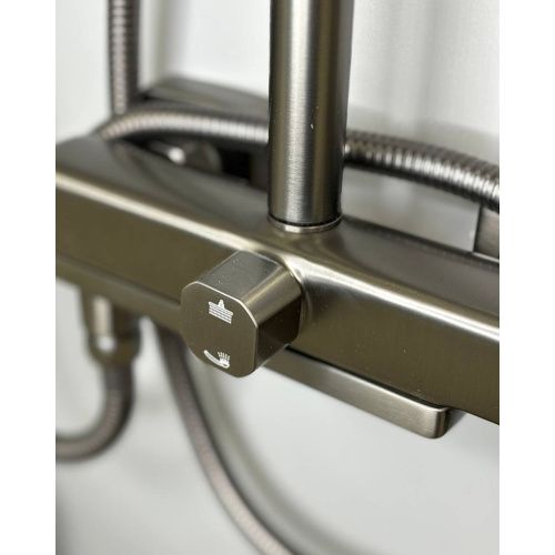 Душевая система Shevanik S9136T оружейная сталь