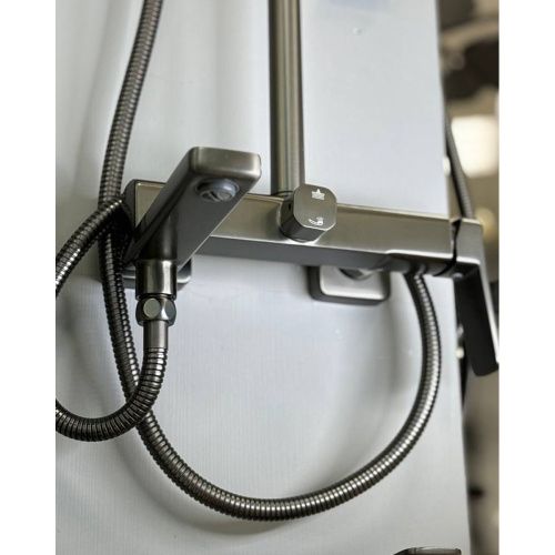 Душевая система Shevanik S9136T оружейная сталь