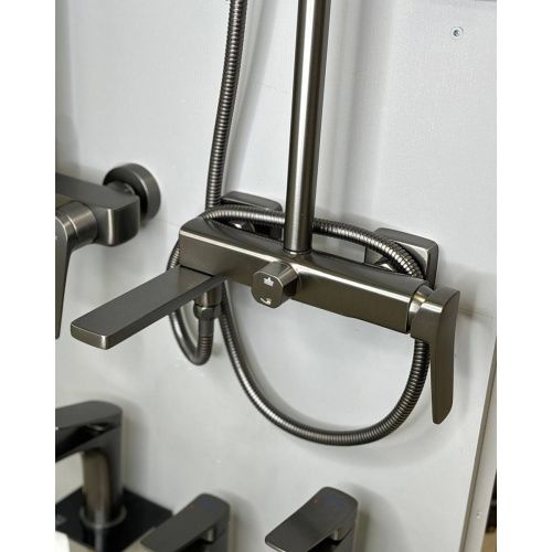 Душевая система Shevanik S9136T оружейная сталь