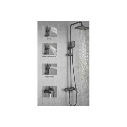 Душевая система Shevanik S8936H черный/матовый