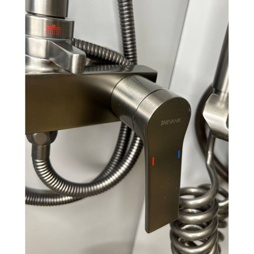 Душевая система Shevanik S8336T оружейная сталь