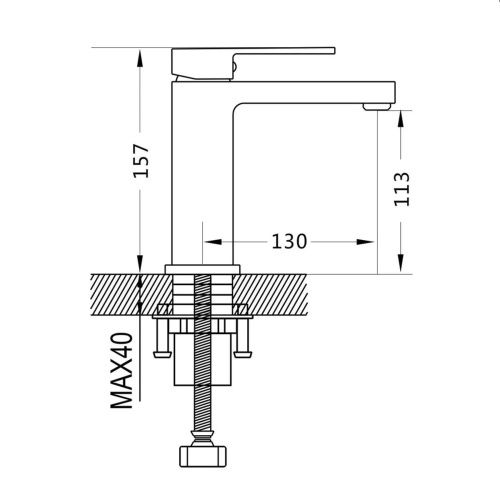 Смеситель для раковины Shevanik S9601T оружейная сталь