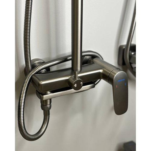 Душевая система Shevanik S8536T оружейная сталь