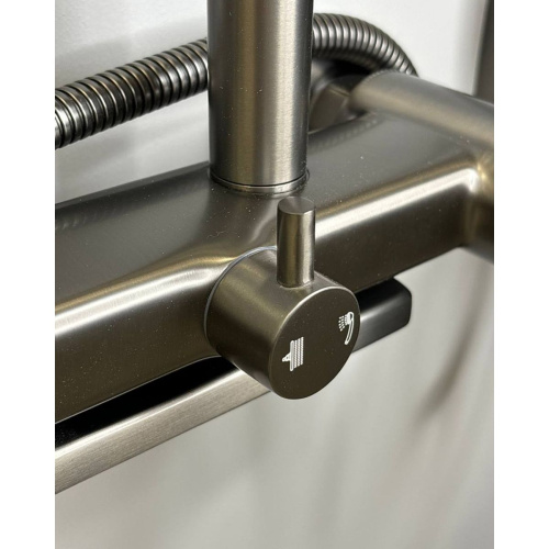 Душевая система Shevanik S8536T оружейная сталь