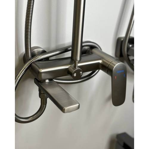 Душевая система Shevanik S8536T оружейная сталь