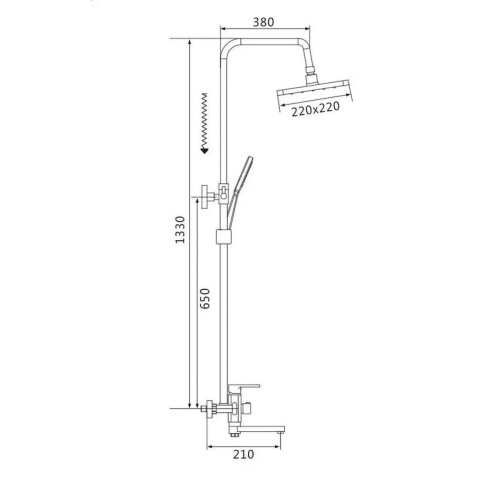 Душевая система Shevanik S9936H черная