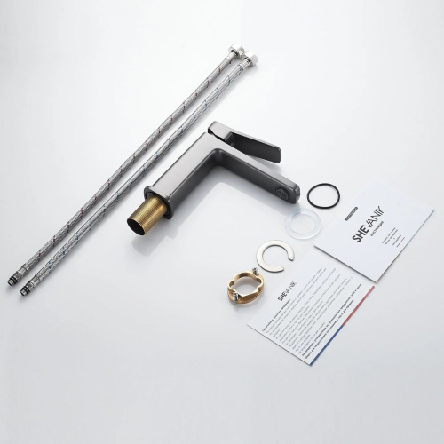 Смеситель для раковины Shevanik S9901T оружейная сталь