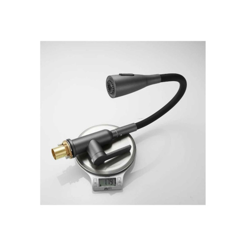 Смеситель для кухни Shevanik S843T-3 с гибким изливом, с лейкой, оружейная сталь