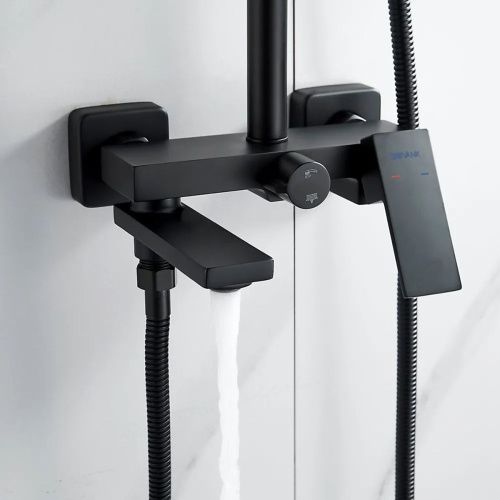 Душевая система Shevanik S9636H черный/хром