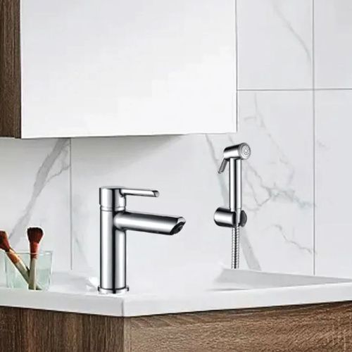 Смеситель для раковины Shevanik S6071с гигиеническим душем, хром