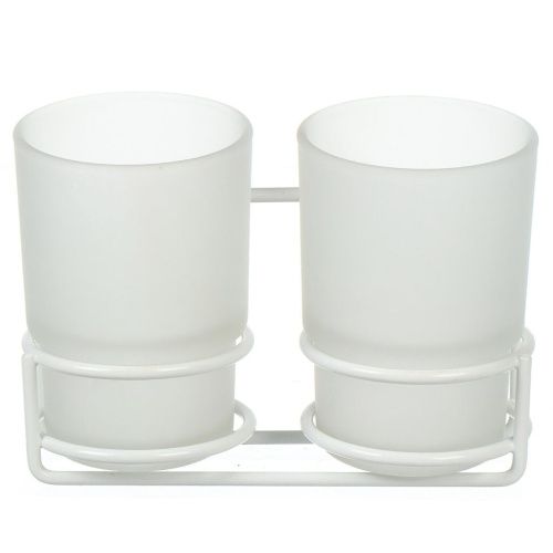 Стакан двойной настенный Potato P29-7 белый