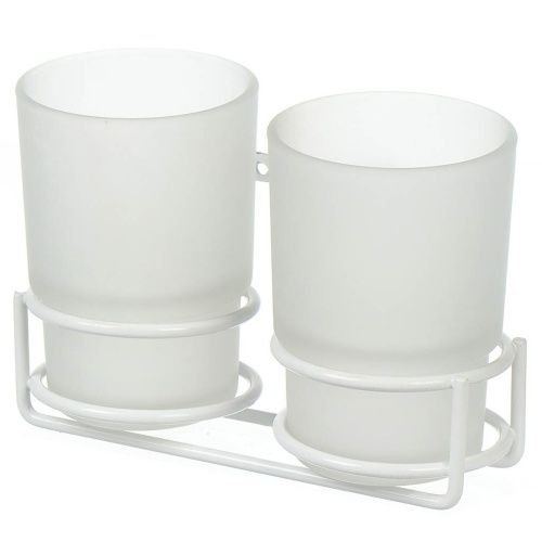 Стакан двойной настенный Potato P29-7 белый