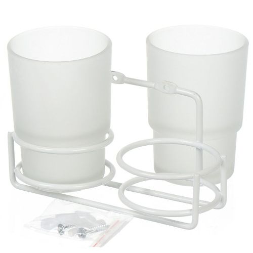 Стакан двойной настенный Potato P29-7 белый