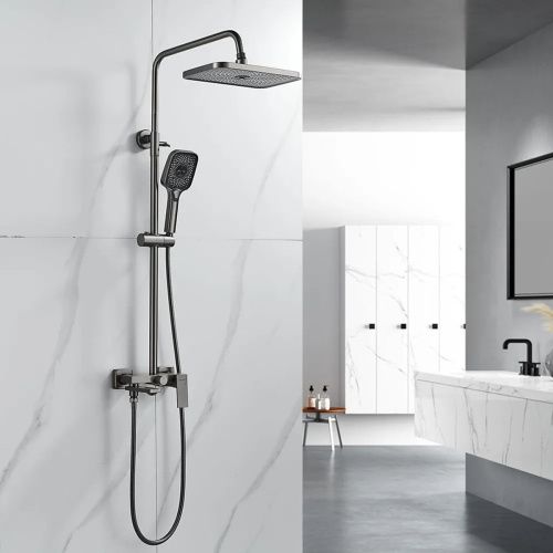 Душевая система Shevanik S9636T оружейная сталь