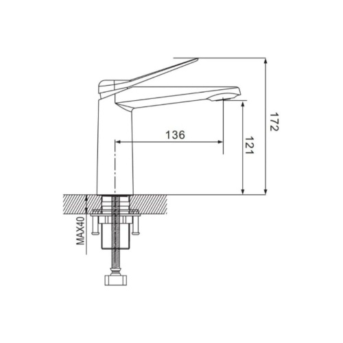 Смеситель для раковины Shevanik S8401H черный