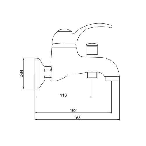 Смеситель для ванны GROSS AQUA 2516586С Provance с коротким изливом хром