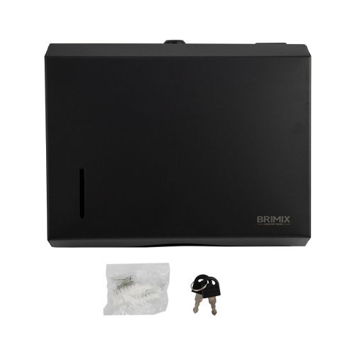 Диспенсер для бумажных полотенец BRIMIX 9902 из нержавеющей стали, матовый, черный